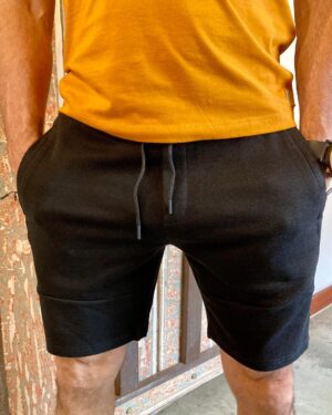 BERMUDA MOLETOM PIQUET PRETO-JAB