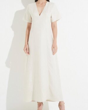 VESTIDO LINHO BEGE ITALIAN