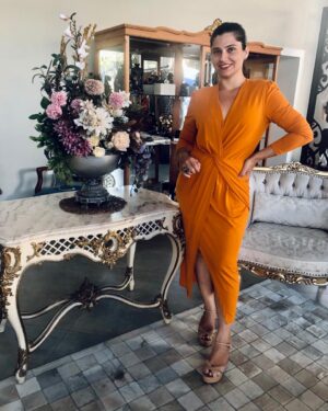 VESTIDO ENVELOPE CARAMELO