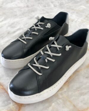 TÊNIS PRETO COURO NAPA MONACO