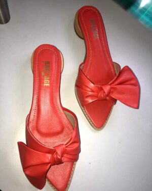 SANDÁLIA FLAT COURO VENETO CHERRY