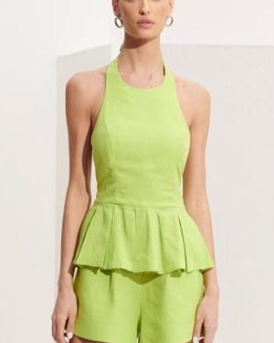 COORDENADO LINHO VERDE BLUSA/SHORT