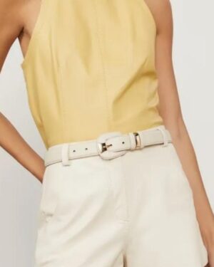 CINTO DE COURO FIVELA OFF WHITE