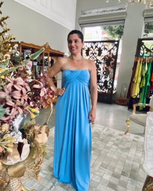 VESTIDO SEM ALÇA AZUL