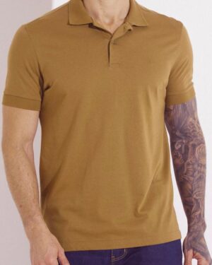 CAMISETA POLO MUSCLE MARROM NOZES