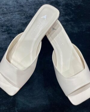 OPEN MULE SALTO PRISMA COURO BRANCO