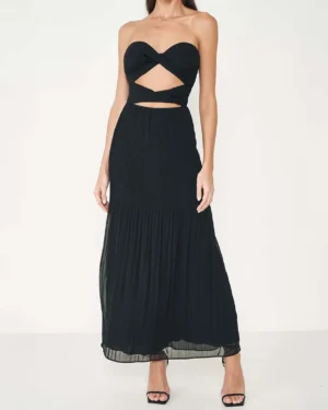 VESTIDO PRETO PLISSADO