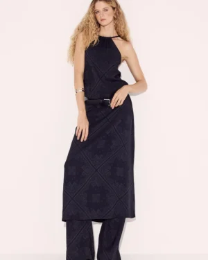 VESTIDO FORUM JACQUARD PRETO