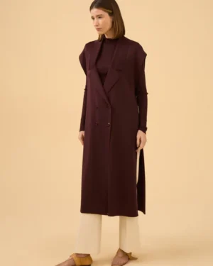 MAXI COLETE COM FOLA EM DARK BROWN