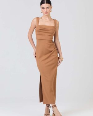 VESTIDO L'CECCI MARROM EVERMORE