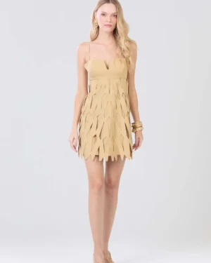 VESTIDO CURTO SLIM BEGE