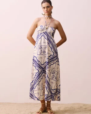 VESTIDO MIDI PASSADOR ESTAMPADO TUPÉ