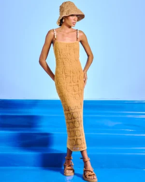 VESTIDO ISY MIDI CROCHÊ DETALHE NA ALÇA