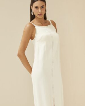 VESTIDO LONGO FORUM COM FENDA FRONTAL