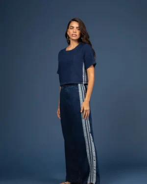 CALÇA DENIM COM ELASTICO