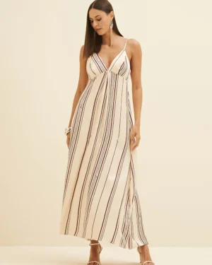 VESTIDO AMPLO COM LISTRAS
