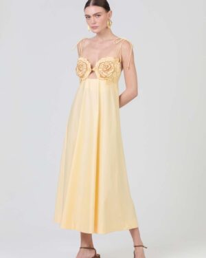 VESTIDO LCECCI AMARELO BANGALO