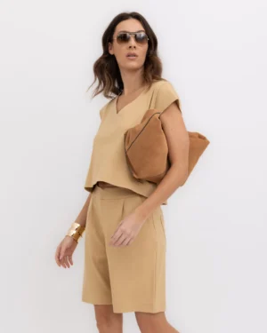 COORDENADO BLUSA/BERMUDA FITT TRIGO