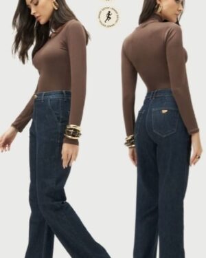 CALÇA JEANS RETA BARRIGA NEGATIVA-ÚNICA