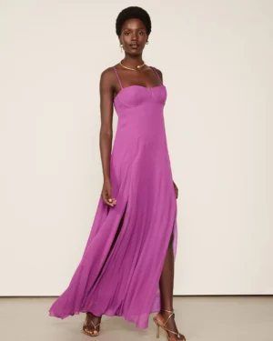 VESTIDO LONGO DE ALCINHA ROXO