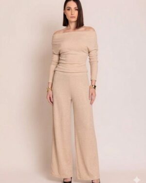 COORDENADO BLUSA OMBRO A OMBRO/CALÇA PANTALONA GLAMOUR