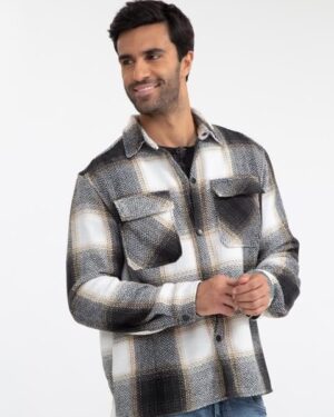 JAQUETA OVER SHIRT XADREZ CHEVRON
