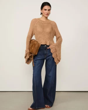 BATA DE TRICOT COM MAXI MANGA SINO