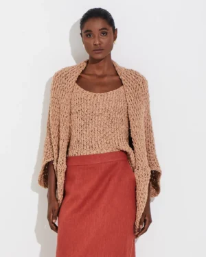 COORDENADO CASULO/REGATA AMPLO EM TRICOT FIO RUSTICO