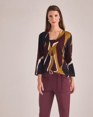 BLUSA V ARQUITETURA AMARRAS VINHO PROFUNDO