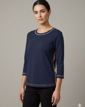 BLUSA CREPE VIVOS MARINHO