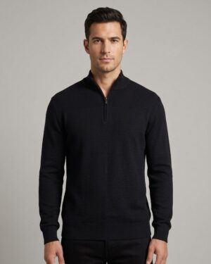 TRICOT MASCULINO MEIO ZIPER JACQUARD