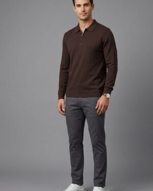 POLO VINTAGE CONCEPT MANGA LONGA MARROM
