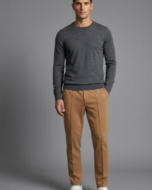 CALÇA MOLETOM KNIT MODAL COS LISO KHAKI