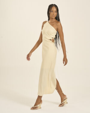 VESTIDO LINHO BEGE PIVOINE