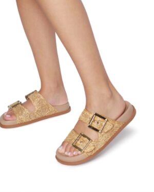 SANDALIA GD RAFIA FOLHAS NATURAL