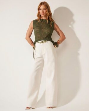 CALÇA WIDE LEG  OFF WHITE