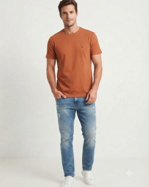 CAMISA REGULAR CARECA LARANJA CLAY