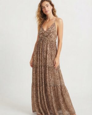 VESTIDO ANIMALE AMARRAÇÃO ESTAMPA ONÇA